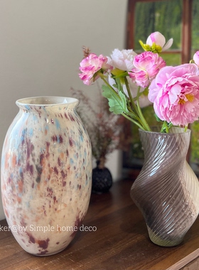 江南21｜外贸出口玻璃花瓶摆件孤品玫瑰芍药小雏菊芍药花瓶