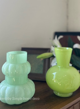 半夏25｜出口北欧彩色玻璃花瓶玫瑰芍药插花客厅装饰摆件