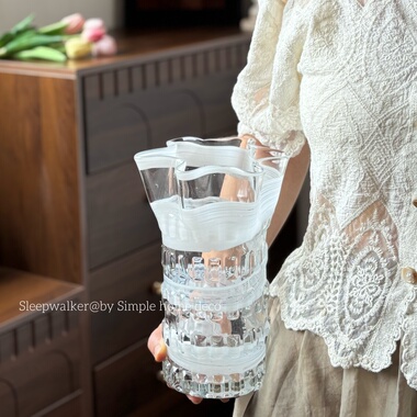 初恋｜口15高25 2025新款手工裙摆玻璃花瓶摆件客厅插花轻奢高档