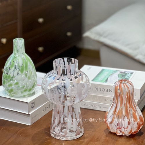 知夏｜多巴胺彩点玻璃花瓶家居装饰芍药花瓶