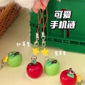 新款 饰挂坠配饰 创意可爱立体苹果挂件少女手机壳挂链钥匙扣背包装