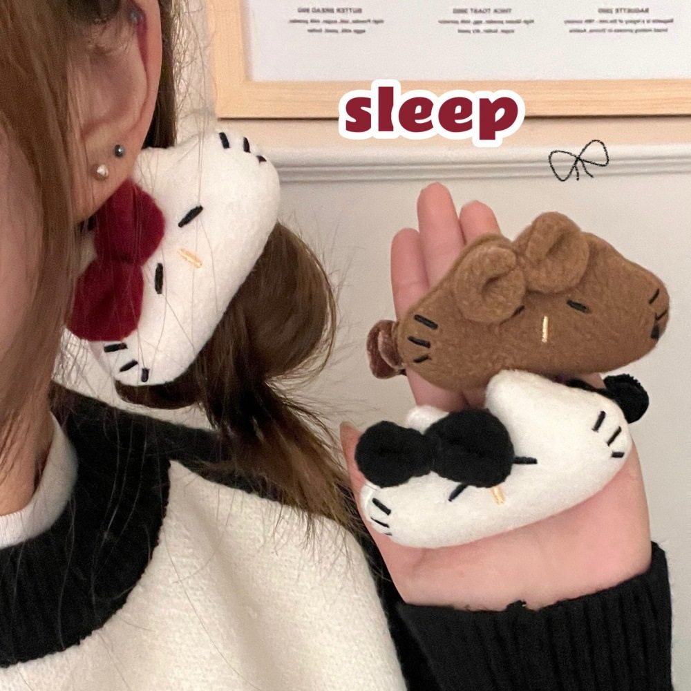 新款可爱蝴蝶结搞怪猫咪发夹发绳少女扎丸子头发饰玩偶刘海夹边