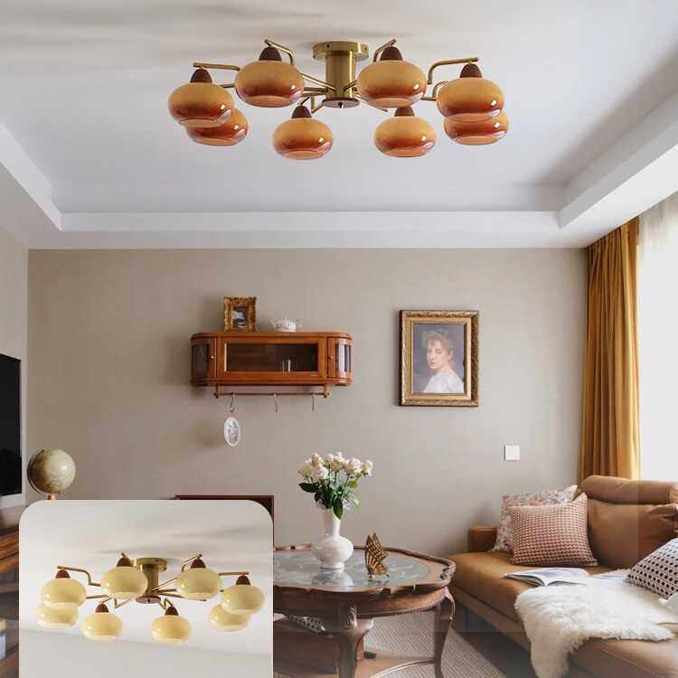 美式复古包豪斯客厅吸顶灯主卧室柿子吊灯中古vintage餐厅书房灯,家装灯饰光源,客厅吊灯,淘宝优惠券,粉丝福利购,淘宝优惠卷