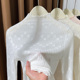 木耳边薄纱上衣 蕾丝洋气内搭打底衫 半高领长袖 T恤女春秋2025新款