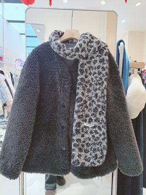 3NUX2026冬新款韩版简约百搭显瘦高品质休闲毛呢颗粒绒外套