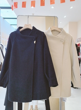 双面呢大衣3NUX2025冬新款韩版简约百搭显瘦高品质休闲毛呢外套