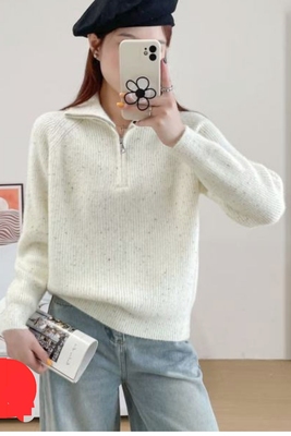 3NUX2025冬新款韩版简约百搭显瘦高品质休闲半高领毛衣针织衫