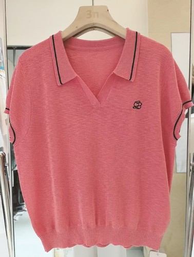 3NUX2026夏新款显瘦高品质休闲短袖常规翻领针织polo领毛衣