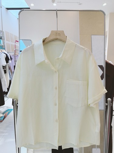 3NUX2026夏新款韩版简约百搭显瘦高品质休闲衬衫衬衣