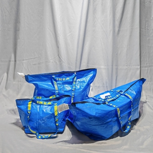 宜家弗拉塔编织袋带拉链搬家行李收纳袋大中小号防水环保购物袋子