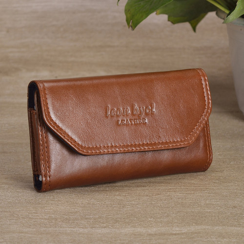 男士真皮穿皮带手机腰包手机包单层薄款手机套横款头层牛皮手机袋