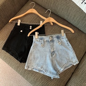 RM13523#夏季辣妹高腰牛仔裤不规则时尚热裤