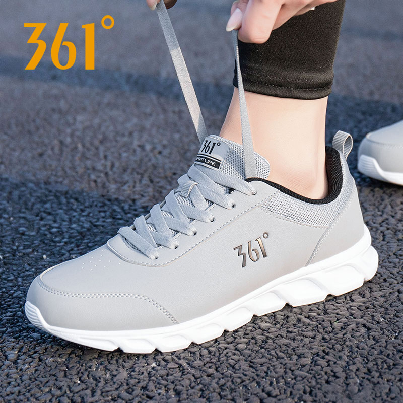 361运动鞋男皮面跑步鞋