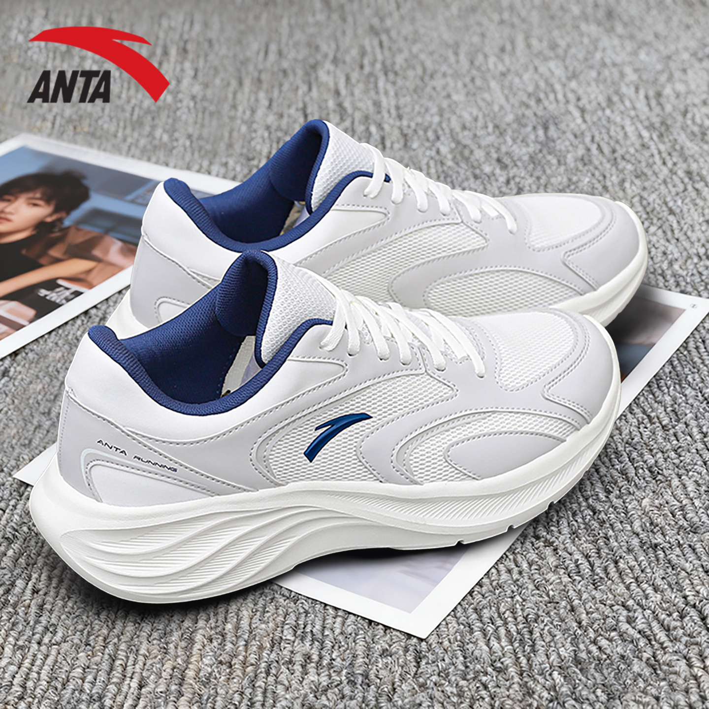 安踏2025秋冬季新款厚底增高跑鞋