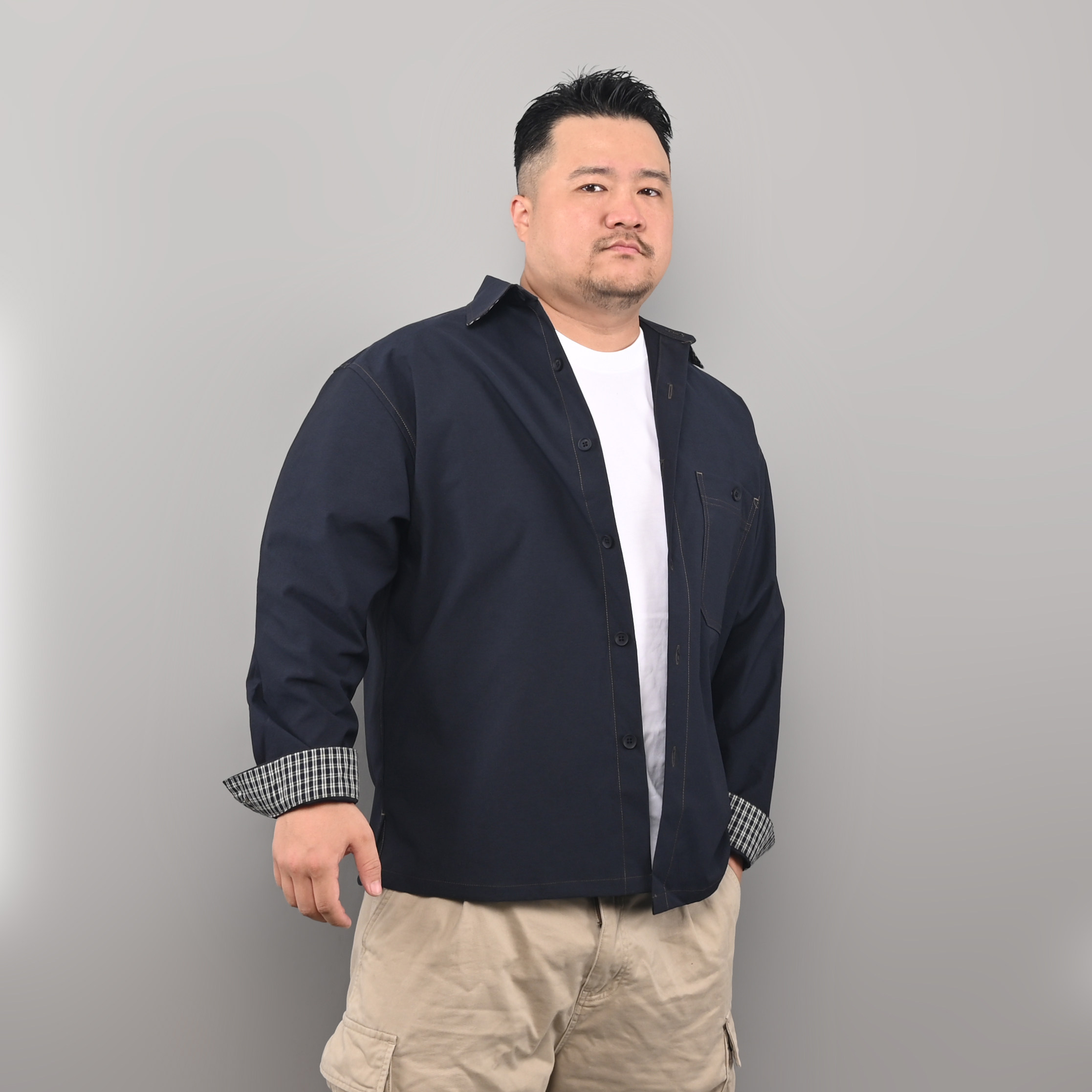 UM工作室精工高质秋季小格子内衬衬衫外套
