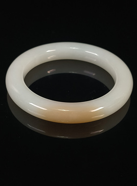 和田玉羊脂白玉手镯（带糖平安镯）内径57.4mm 25091700059