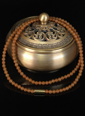 和田玉且末糖玉项链   约13克   尺寸4mm*136粒  周长约52cm