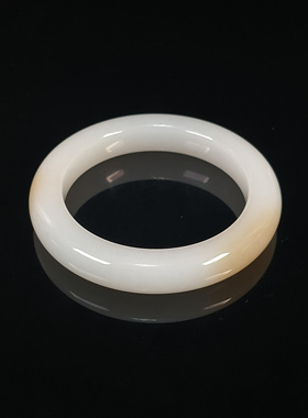 和田玉羊脂白玉手镯（带糖平安镯）内径56.7mm 25091700062