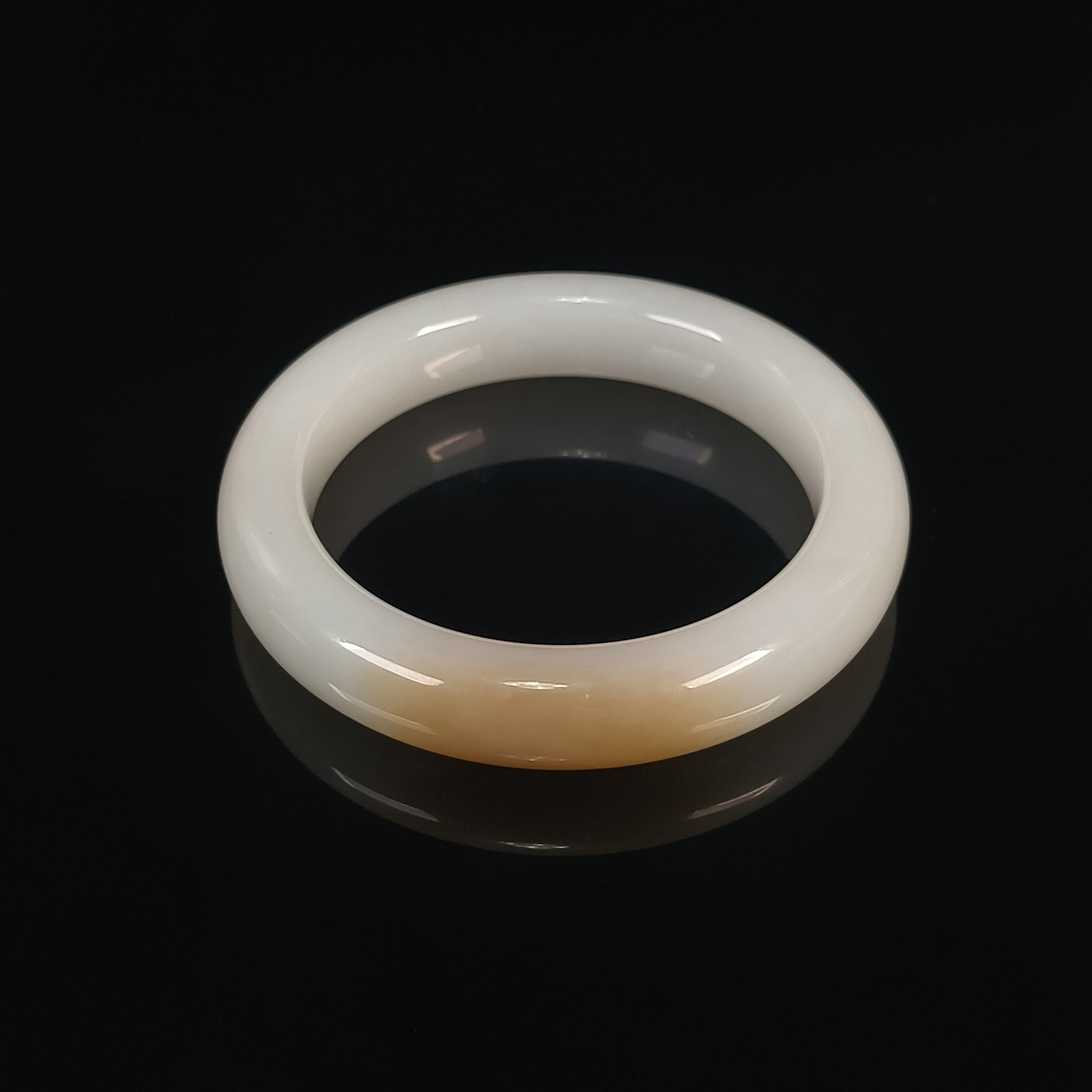 和田玉羊脂白玉手镯（带糖平安镯）内径56.8mm 25091700055