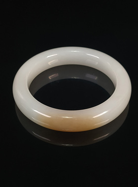 和田玉羊脂白玉手镯（带糖平安镯）内径56.8mm 25091700055