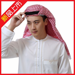 回族旅游头巾男士新款大方巾绦棉沙漠泰斯塔缠头披肩旅游回民帽