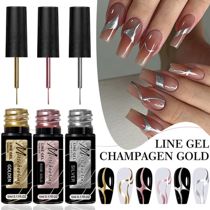 LILYCUTE 5ml Super-Bright Metallic Liner Gel Polish Gold Sil