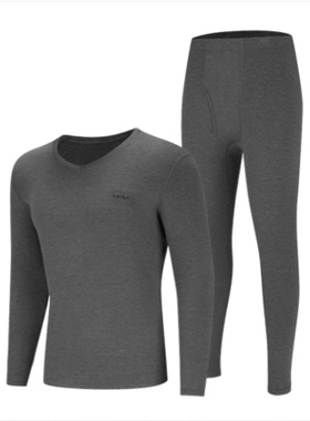 浩沙男士保暖套装秋衣秋裤V领中厚秋冬内衣打底衫117751401