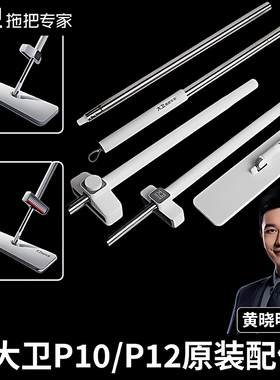 大卫P10平板拖把替换件P12免手洗平板拖把杆拖把盘单杆子原装配件