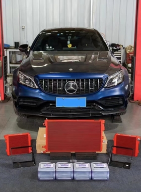 SnowTech加大中冷水箱适配奔驰W205 C63/C63S 4.0T一大2小