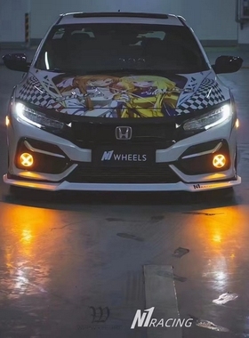 适配十代思域改装N1 X雾灯FK7FC1两厢思域改装JDM黄色白色