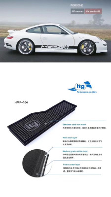 英国ITG空气滤芯高流量进气滤清器适配 97-08 保时捷911 996 997