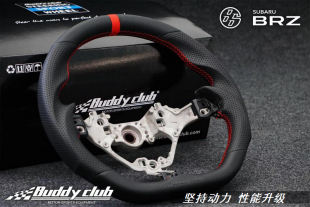 日本buddyclub改装 赛车D字型方向盘碳纤适配十代思域BRZ86飞度gk5