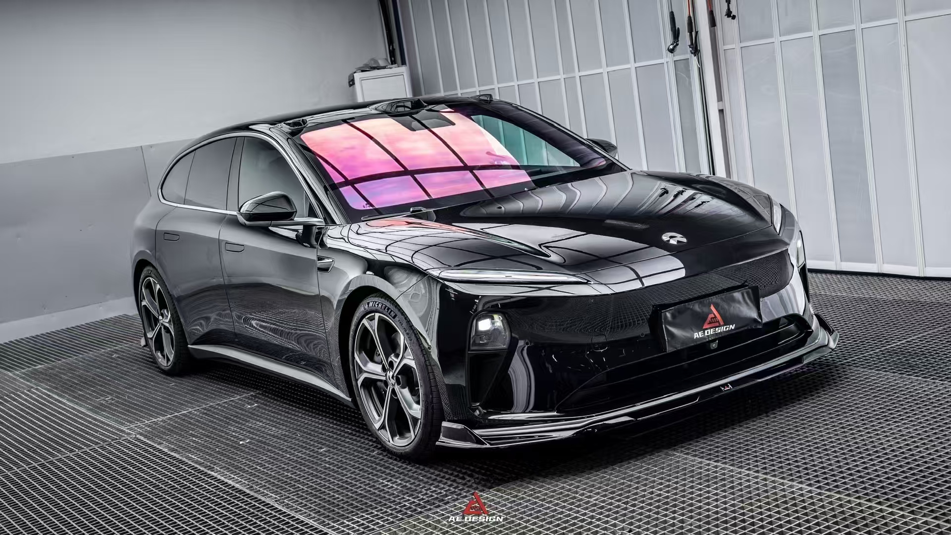 适配蔚来ET5 ET5T改装 AE亮黑小包围前唇后唇包角前铲