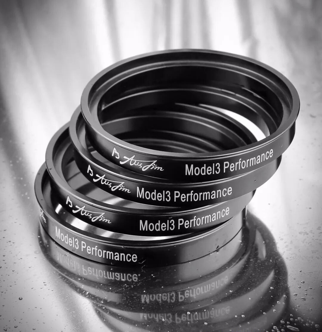 适配特斯拉model 3P Y改装澳蒋AJ轮毂锻造变径圈黑色7075台阶套环