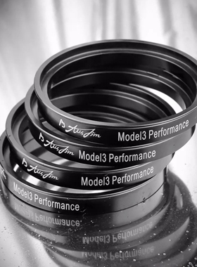 适配特斯拉model 3P Y改装澳蒋AJ轮毂锻造变径圈黑色7075台阶套环