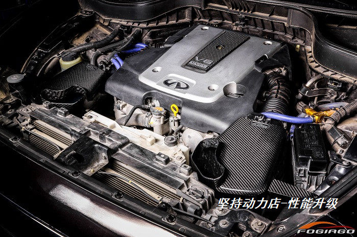 适配英菲尼迪QX70 FX37 3.7 改装进气套件 冬菇头碳纤风箱