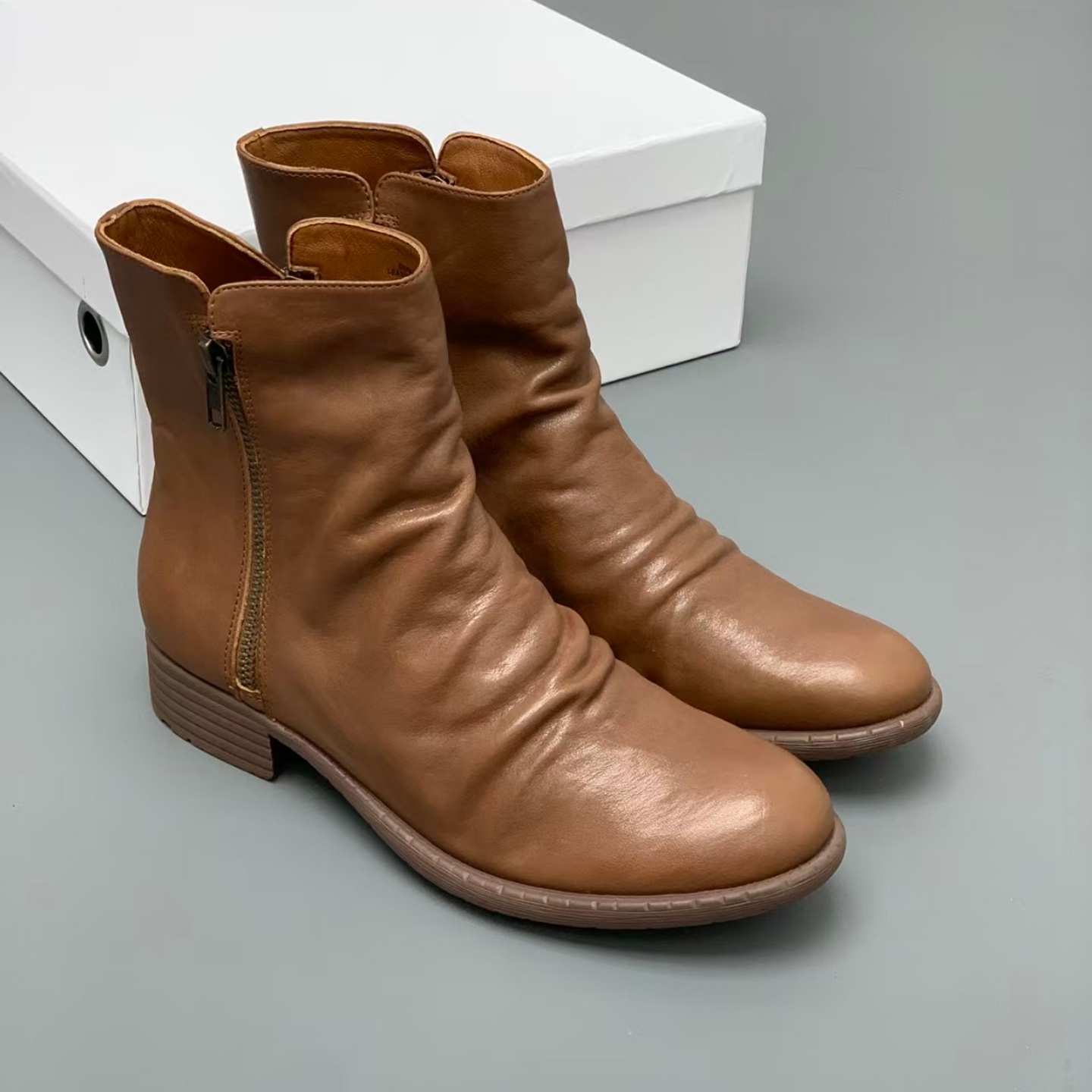 真皮女鞋25秋冬新款英伦风切尔西