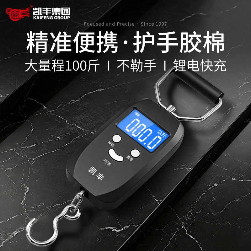 凯丰手提电子秤便携式小型50KG高精度弹簧便携称快递称买菜防欺诈
