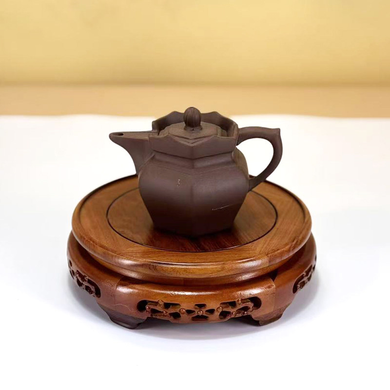 红木实木圆形花瓶底座花盆茶叶佛像鱼缸金蝉摆件酒坛工艺品木托架图片