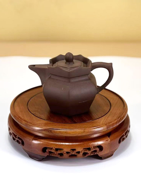 红木实木圆形花瓶底座花盆茶叶佛像鱼缸金蝉摆件酒坛工艺品木托架