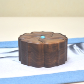 北美黑胡桃花型盖盒饰品盒首饰盒礼物盒花型茶叶盒便携饰品收纳盒