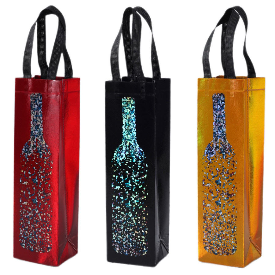 红酒手提袋新年结婚红酒袋覆膜无纺布葡萄酒加厚包装袋生日礼品袋
