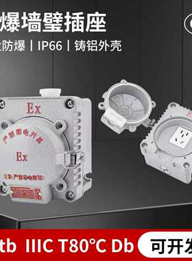 防爆插座BQK-10A 五孔三孔10A16A防水防尘墙壁铝壳带盖