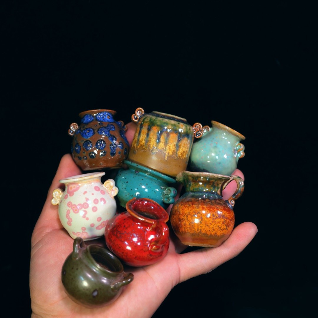 迷你中国风盆景罐子景德镇手工拉坯粗陶复古大蘑菇控养苔藓花盆,鲜花速递/花卉仿真/绿植园艺,花盆,淘宝优惠券,粉丝福利购,淘宝优惠卷