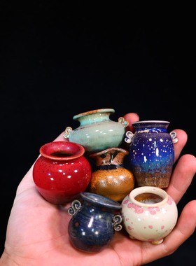 9.29特小孤品景德镇多肉大蘑菇控养拇指盆创意桌面办公室透气花盆