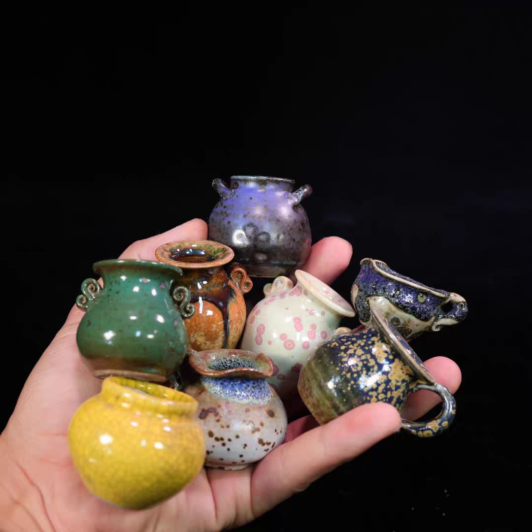 迷你中国风盆景花盆大蘑菇原创