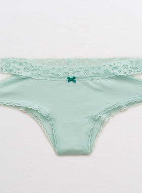 正品现货American Eagle Aerie蕾丝裤腰性感半包臀少女小三角内裤