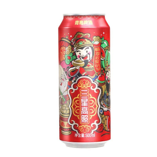 青岛产地直发青岛啤酒三星高照福禄寿500ml*12听青啤易拉罐整箱