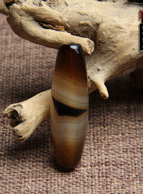 天然缠丝玛瑙天珠8字勒子吊坠