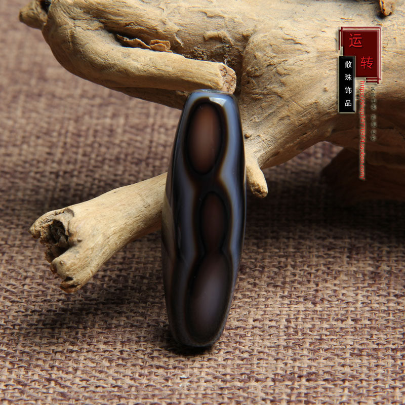 天然缠丝玛瑙勒子天眼天珠药师散珠单珠线珠天珠锁骨链一图一物